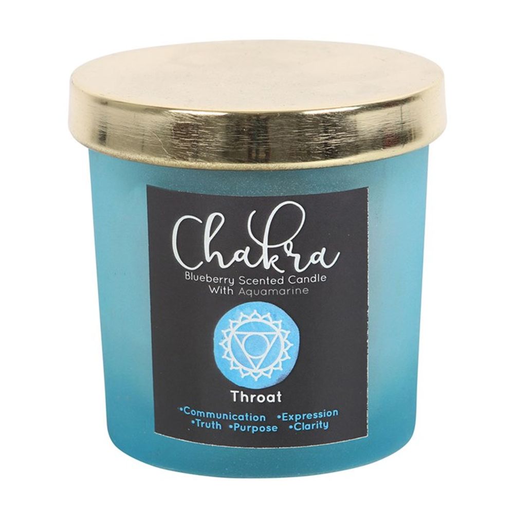 Throat Chakra Blueberry Crystal Chip Candle