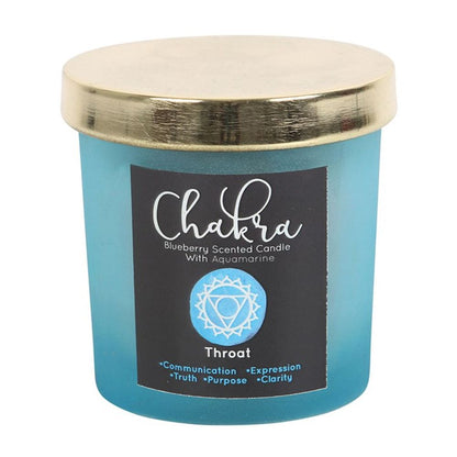 Throat Chakra Blueberry Crystal Chip Candle - ScentiMelti  Throat Chakra Blueberry Crystal Chip Candle