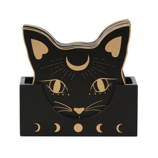 Mystic Mog Cat Face Coaster Set - ScentiMelti  Mystic Mog Cat Face Coaster Set