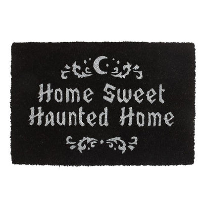 Black Home Sweet Haunted Home Doormat - ScentiMelti  Black Home Sweet Haunted Home Doormat