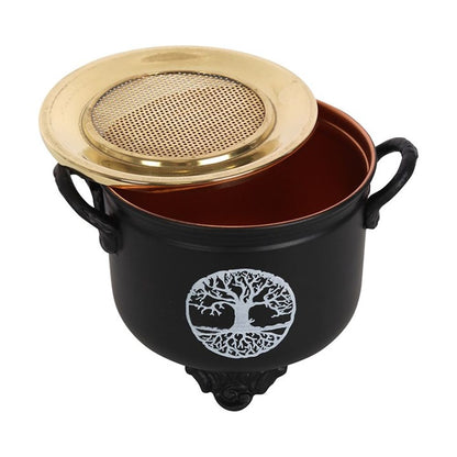 Tree of Life Cauldron Resin Incense Burner - ScentiMelti  Tree of Life Cauldron Resin Incense Burner