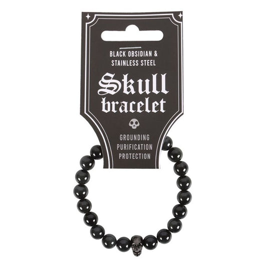 Black Obsidian Skull Bracelet - ScentiMelti  Black Obsidian Skull Bracelet