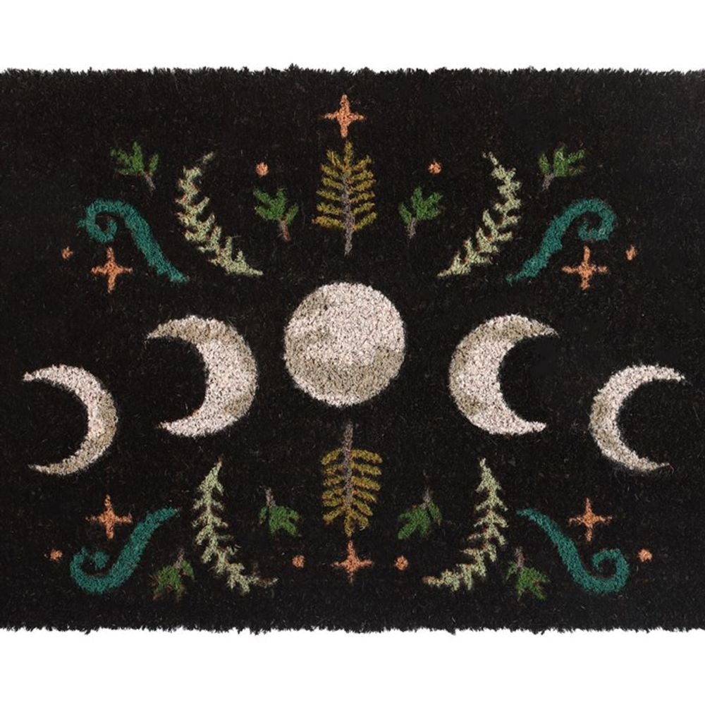 Black Dark Forest Moon Phase Doormat - ScentiMelti Home Fragrance, Beauty & Gifts UK