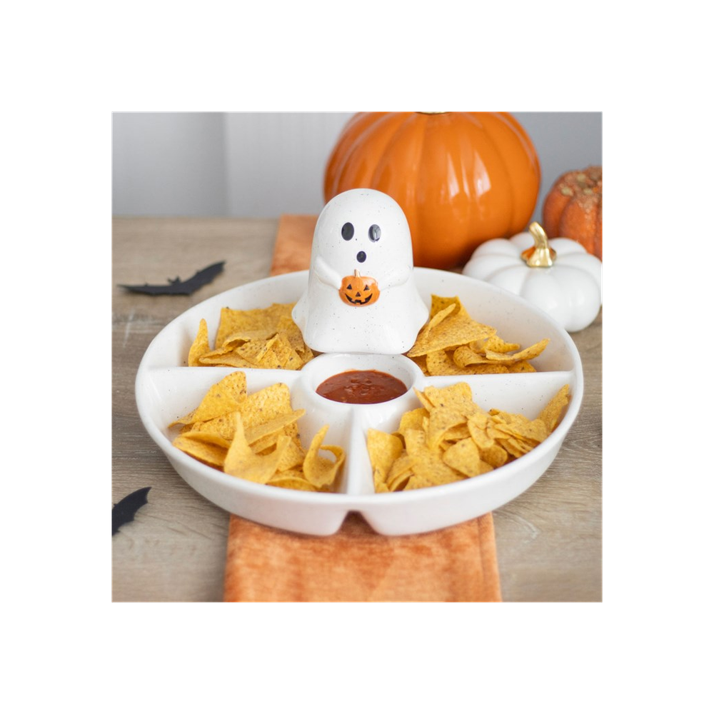 Ghost Chip & Dip Snack Dish - ScentiMelti  Ghost Chip & Dip Snack Dish