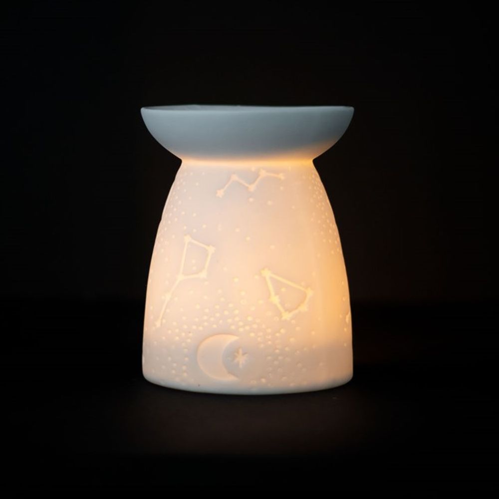 White Ceramic Constellation Oil Burner - ScentiMelti  White Ceramic Constellation Oil Burner