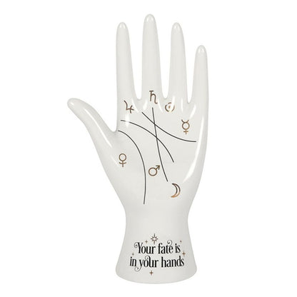 White Ceramic Palmistry Hand Ornament - ScentiMelti  White Ceramic Palmistry Hand Ornament