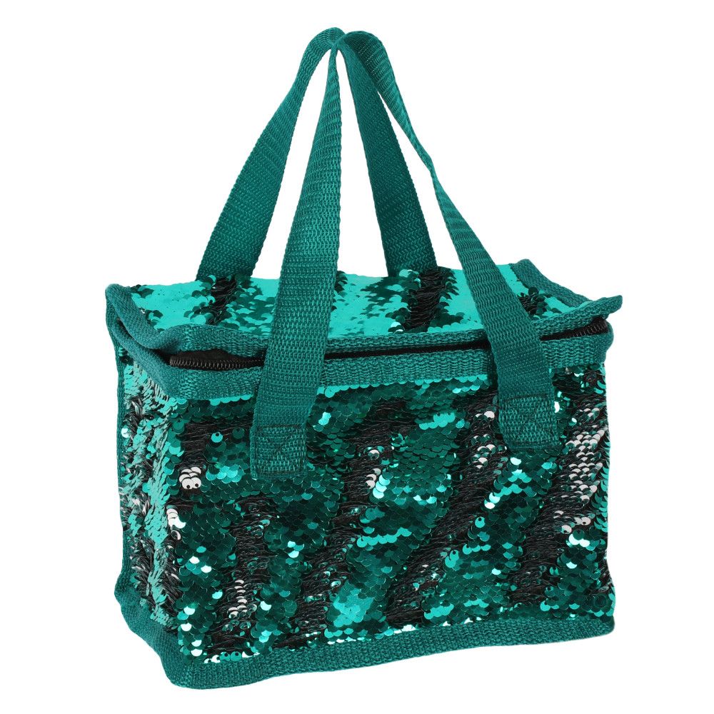 Green and Silver Reversible Sequin Lunch Bag - ScentiMelti Home Fragrance, Beauty & Gifts UK