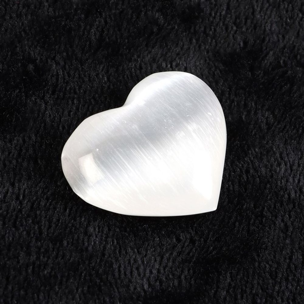 Small Selenite Crystal Heart - ScentiMelti  Small Selenite Crystal Heart