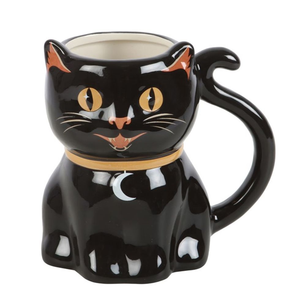 Spooky Black Cat Shaped Mug - ScentiMelti  Spooky Black Cat Shaped Mug