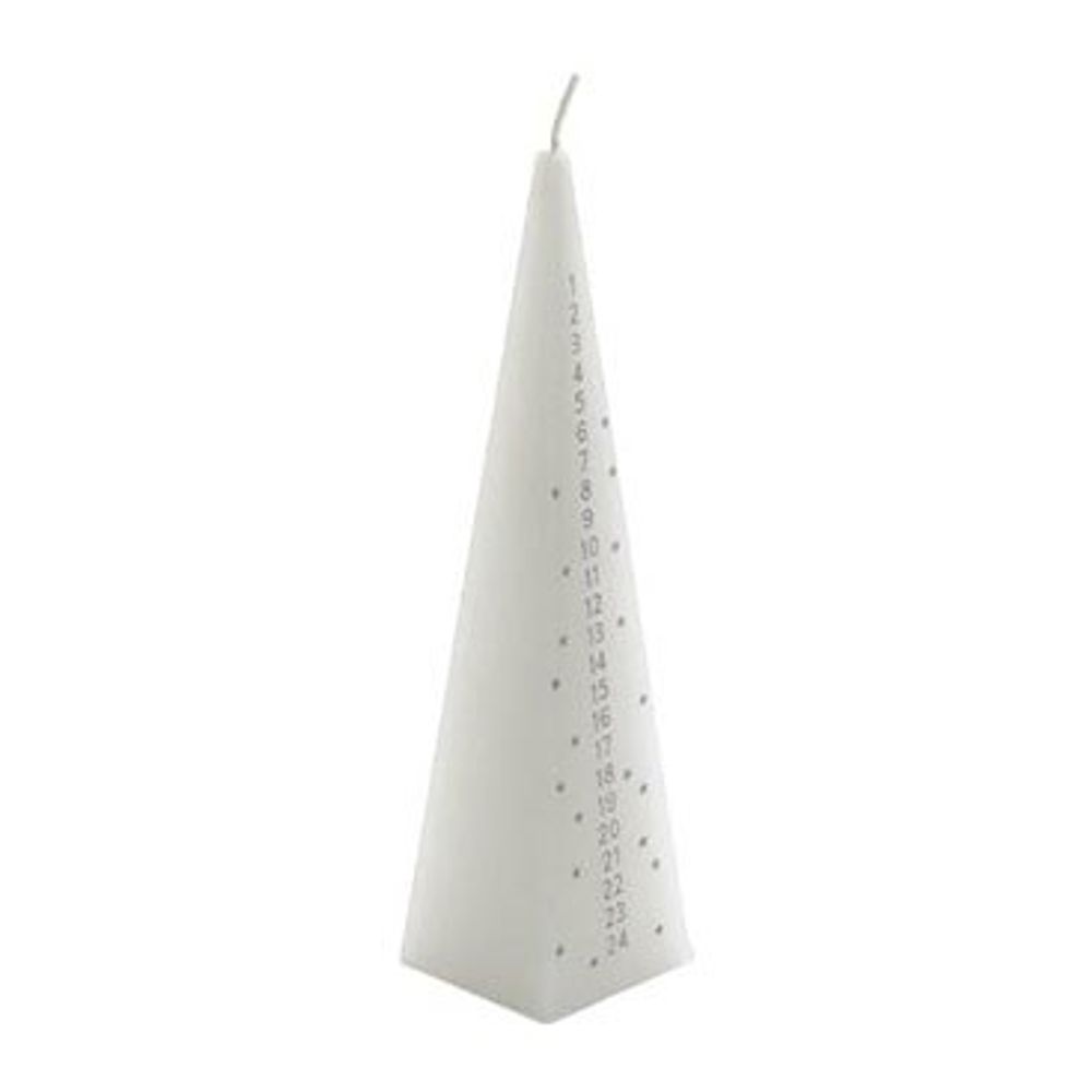 20cm White Christmas Advent Candle - ScentiMelti  20cm White Christmas Advent Candle