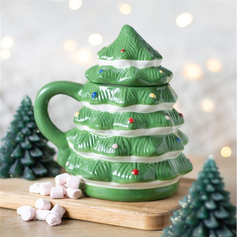 Green Christmas Tree Shaped Mug - ScentiMelti  Green Christmas Tree Shaped Mug