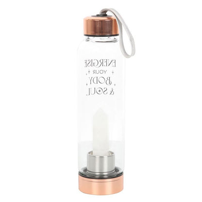 Clear Quartz Body and Soul Glass Water Bottle - ScentiMelti  Clear Quartz Body and Soul Glass Water Bottle