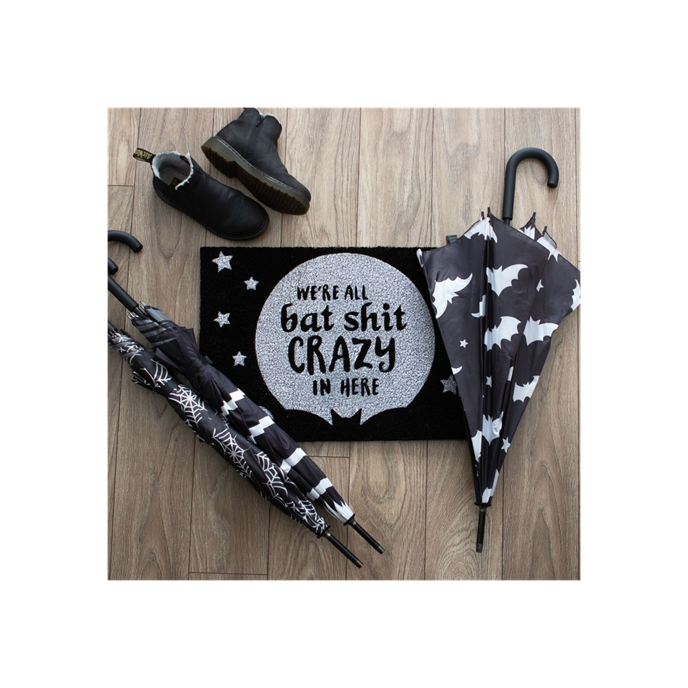 Black Bat Shit Crazy Doormat - ScentiMelti Home Fragrance, Beauty & Gifts UK