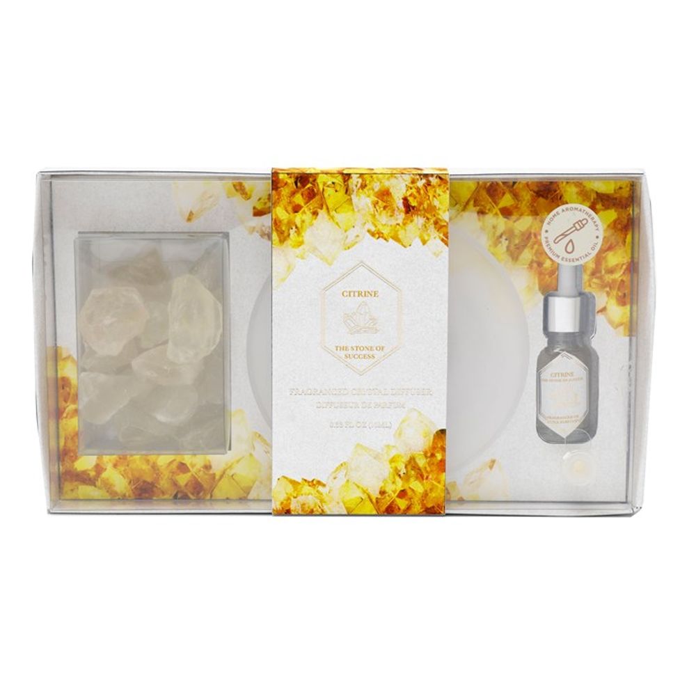 Yellow Citrine Crystal Oil Diffuser Tray - ScentiMelti  Yellow Citrine Crystal Oil Diffuser Tray