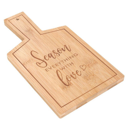 Season Everything with Love Bamboo Serving Board - ScentiMelti  Season Everything with Love Bamboo Serving Board