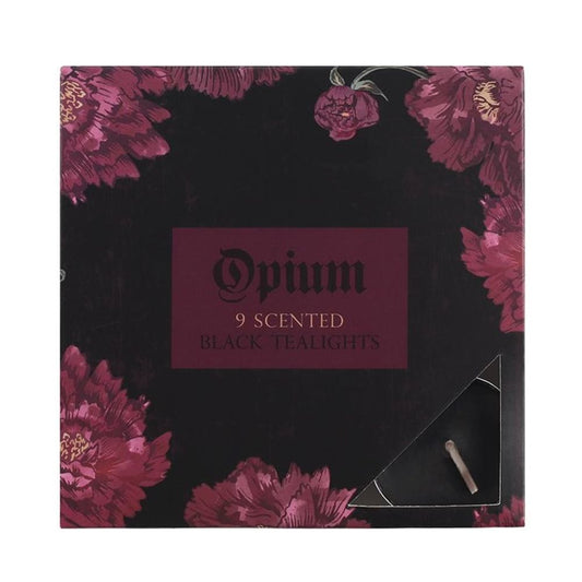 Pack of 9 Opium Scented Black Tealights - ScentiMelti  Pack of 9 Opium Scented Black Tealights