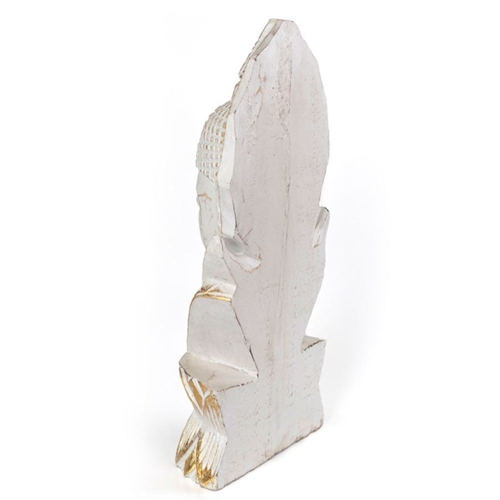 Whitewash Albasia Wood Thai Buddha - ScentiMelti  Whitewash Albasia Wood Thai Buddha