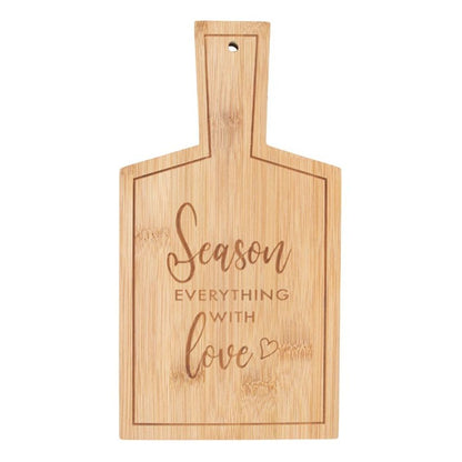 Season Everything with Love Bamboo Serving Board - ScentiMelti  Season Everything with Love Bamboo Serving Board