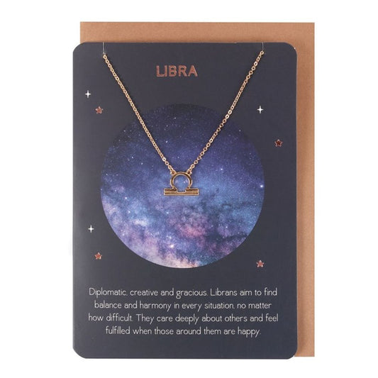 Libra Zodiac Necklace Card - ScentiMelti  Libra Zodiac Necklace Card