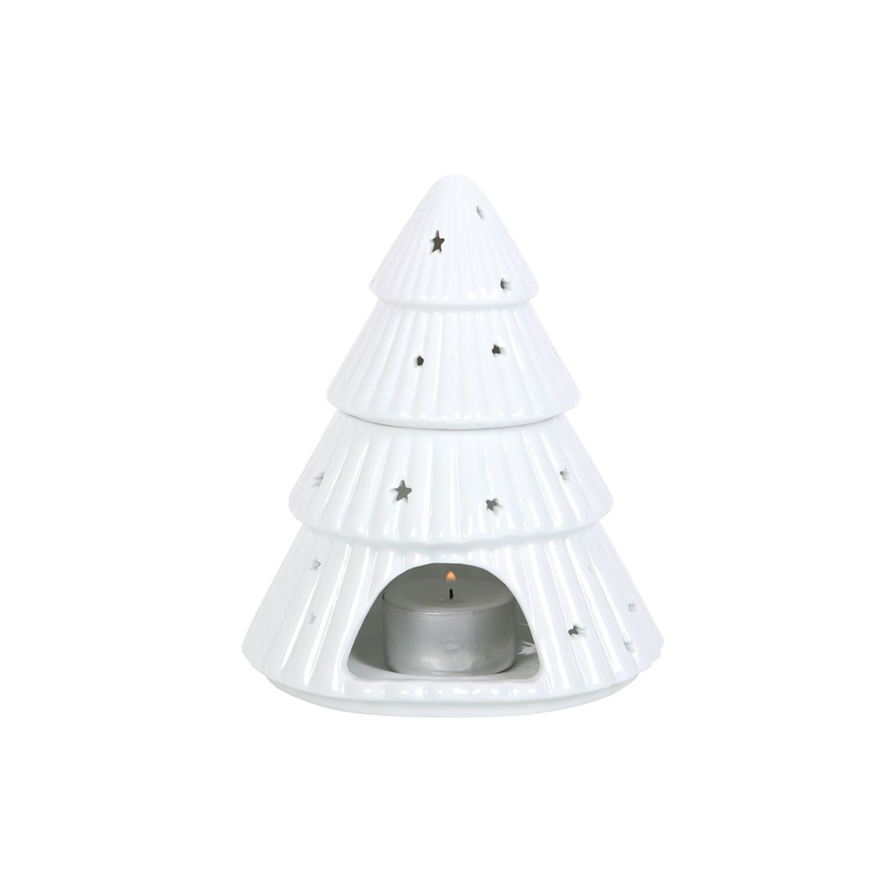 White Christmas Tree Oil Burner - ScentiMelti  White Christmas Tree Oil Burner