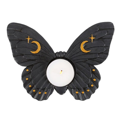 Black Moth Tealight Candle Holder - ScentiMelti  Black Moth Tealight Candle Holder