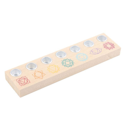 Seven Chakras Wooden Energy Candle Holder - ScentiMelti  Seven Chakras Wooden Energy Candle Holder