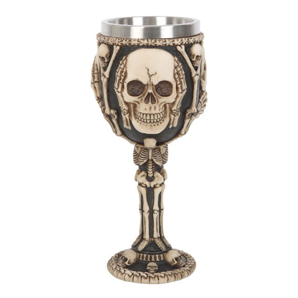 Resin See, Hear, Speak No Evil Skeleton Goblet - ScentiMelti Home Fragrance, Beauty & Gifts UK