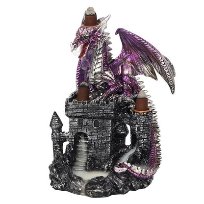 Purple Dragon on Castle Backflow Incense Burner - ScentiMelti  Purple Dragon on Castle Backflow Incense Burner