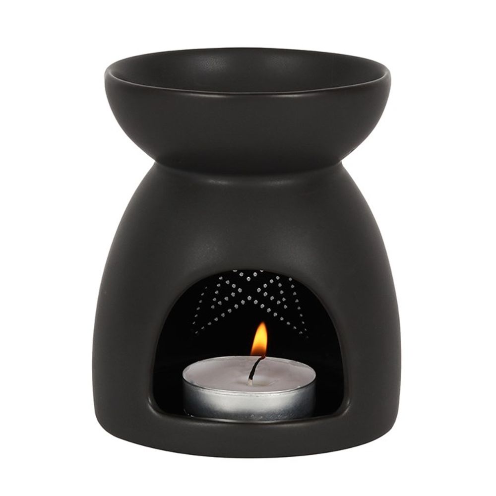 Black Pentagram Cut Out Oil Burner - ScentiMelti  Black Pentagram Cut Out Oil Burner