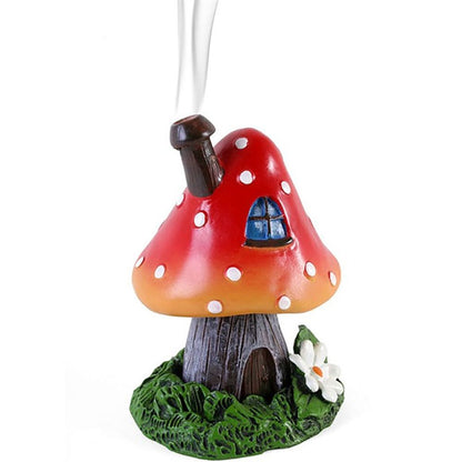 Red Smoking Toadstool Incense Cone Holder - ScentiMelti  Red Smoking Toadstool Incense Cone Holder