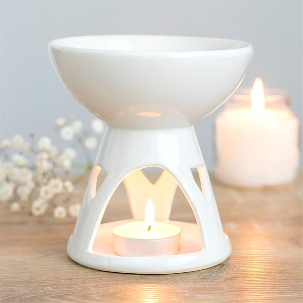 White Deep Bowl Oil Burner - ScentiMelti  White Deep Bowl Oil Burner