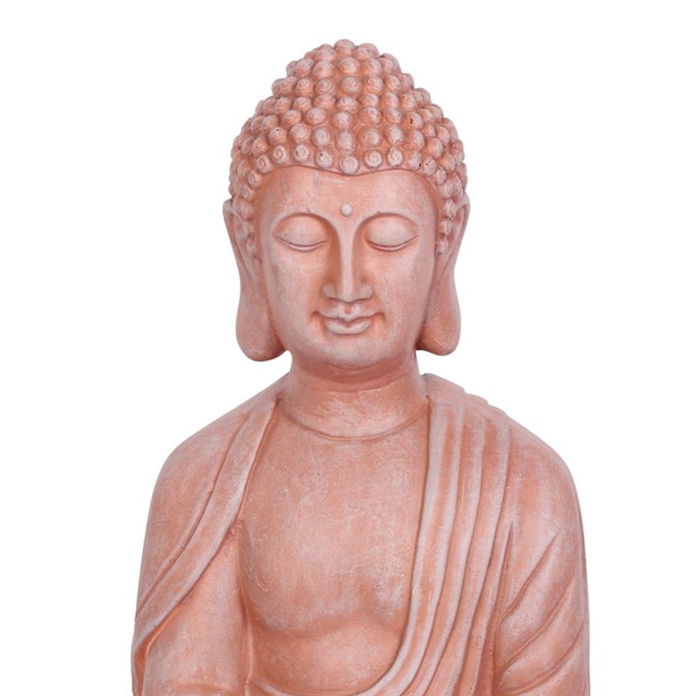 Terracotta Effect 52cm Sitting Garden Buddha - ScentiMelti  Terracotta Effect 52cm Sitting Garden Buddha