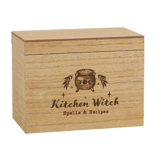 Kitchen Witch Wooden Recipe Box - ScentiMelti Home Fragrance, Beauty & Gifts UK