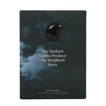 Darkest Nights Black Obsidian Crystal Moon Greeting Card - ScentiMelti  Darkest Nights Black Obsidian Crystal Moon Greeting Card