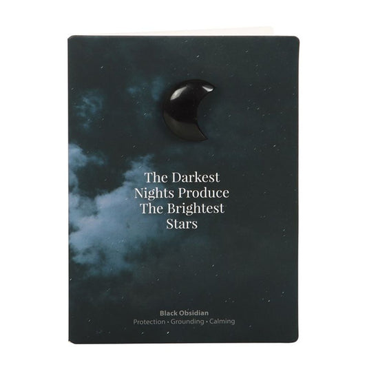 Darkest Nights Black Obsidian Crystal Moon Greeting Card - ScentiMelti  Darkest Nights Black Obsidian Crystal Moon Greeting Card