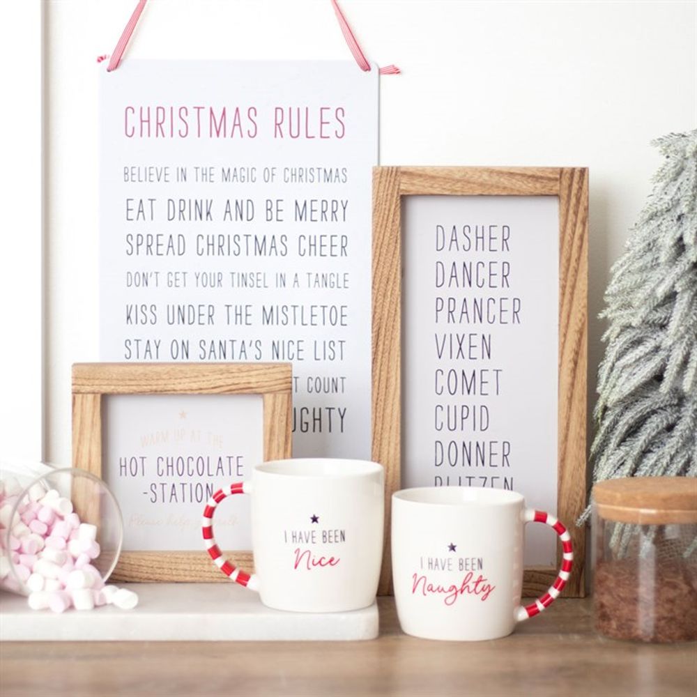 30cm Christmas Rules Metal Hanging Sign - ScentiMelti  30cm Christmas Rules Metal Hanging Sign