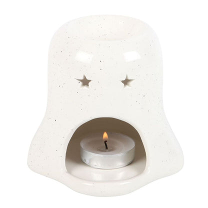 Ghost Shaped Oil Burner with Pumpkin - ScentiMelti  Ghost Shaped Oil Burner with Pumpkin