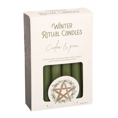 Cedar & Pine Winter Ritual Spell Candles - ScentiMelti  Cedar & Pine Winter Ritual Spell Candles