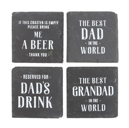 Set of 24 Slate Coasters for Him in Display - ScentiMelti Home Fragrance, Beauty & Gifts UK