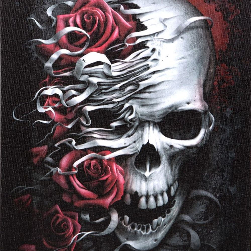 19x25cm Skulls n Roses Canvas Plaque by Spiral Direct - ScentiMelti  19x25cm Skulls n Roses Canvas Plaque by Spiral Direct