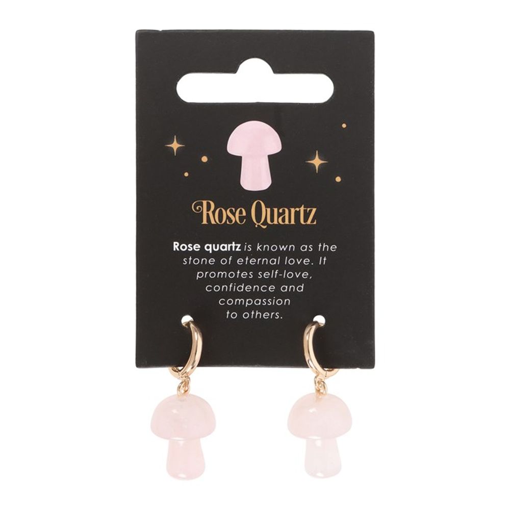 Rose Quartz Crystal Mushroom Earrings - ScentiMelti  Rose Quartz Crystal Mushroom Earrings