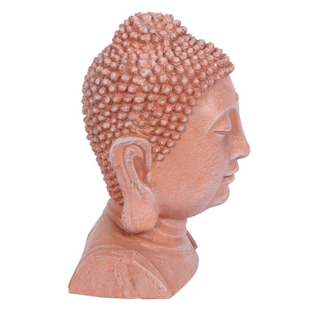 41cm Terracotta Effect Buddha Head Ornament - ScentiMelti  41cm Terracotta Effect Buddha Head Ornament