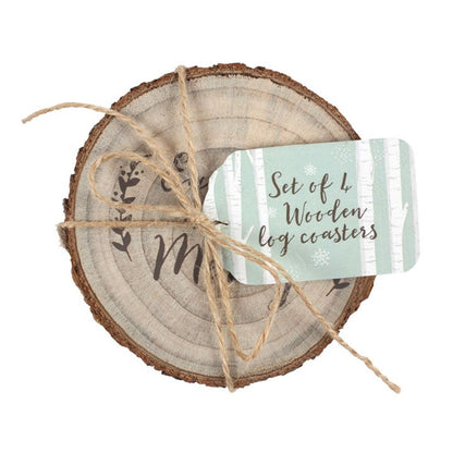 Set of 4 Printed Log Coasters - ScentiMelti  Set of 4 Printed Log Coasters