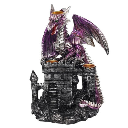 Purple Dragon on Castle Backflow Incense Burner - ScentiMelti  Purple Dragon on Castle Backflow Incense Burner