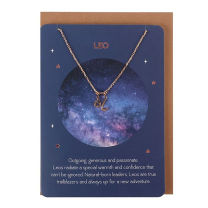 Leo Zodiac Necklace Card - ScentiMelti  Leo Zodiac Necklace Card