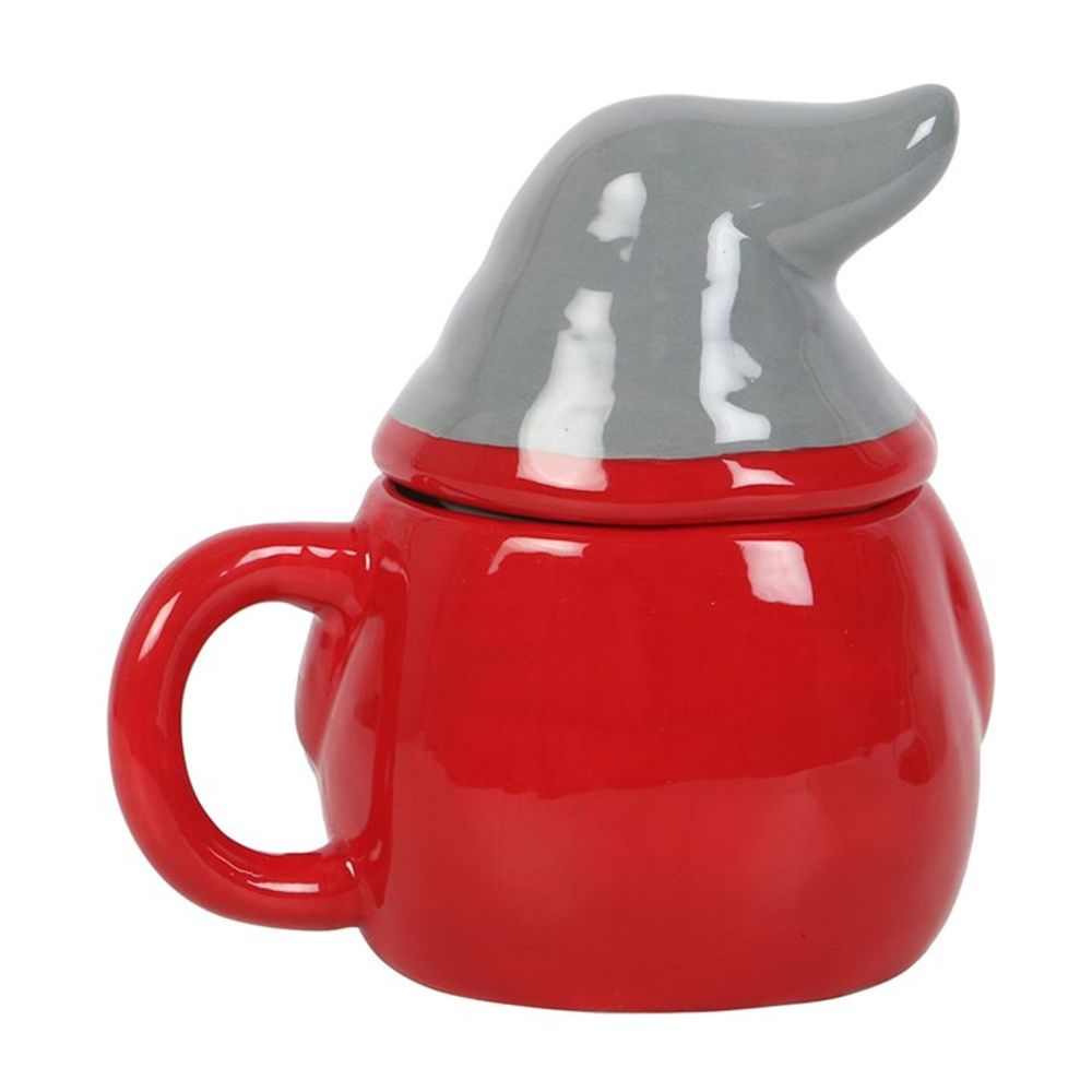 Red and Grey Gonk Lidded Mug - ScentiMelti  Red and Grey Gonk Lidded Mug