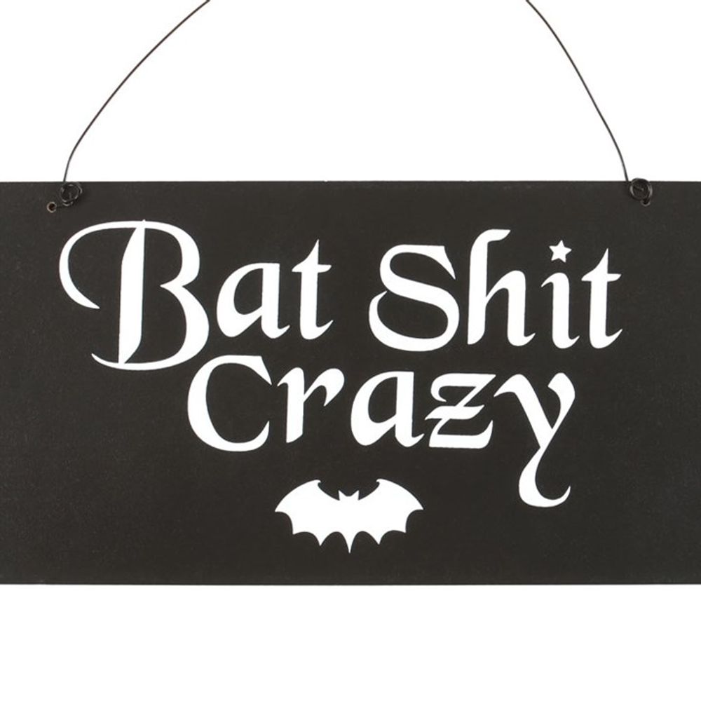 20cm Bat Shit Crazy Hanging Sign - ScentiMelti  20cm Bat Shit Crazy Hanging Sign