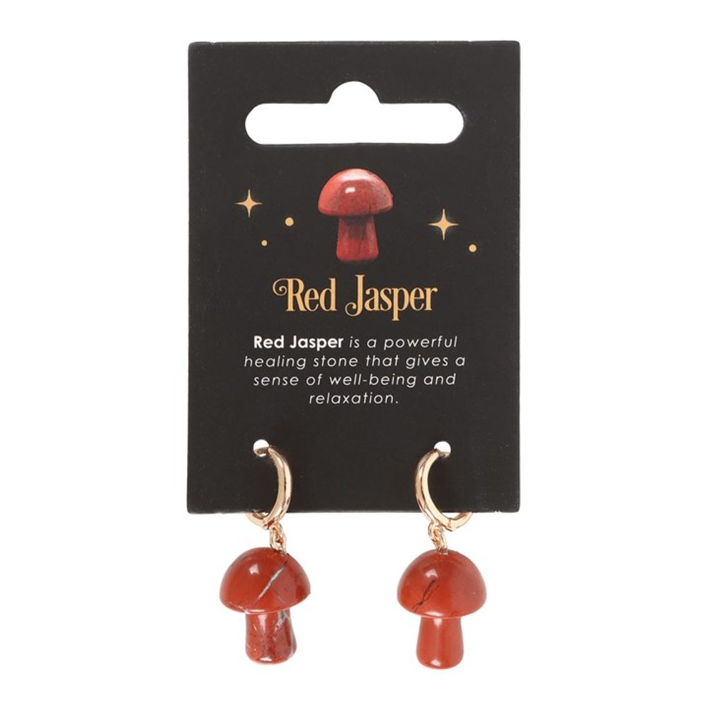 Red Jasper Crystal Mushroom Earrings - ScentiMelti  Red Jasper Crystal Mushroom Earrings