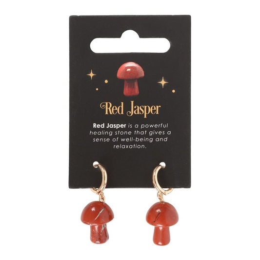 Red Jasper Crystal Mushroom Earrings - ScentiMelti  Red Jasper Crystal Mushroom Earrings