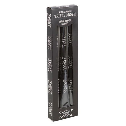 Set of 3 Black Magic Triple Moon Taper Candles - ScentiMelti  Set of 3 Black Magic Triple Moon Taper Candles